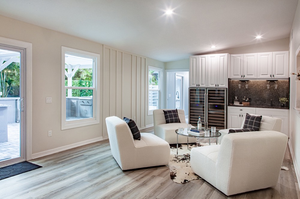 Open-plan living room after a whole-home renovation